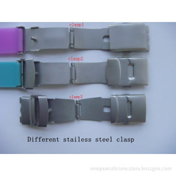 factory direct sale high quality stainless steel clasp buckle for silicone bracelet